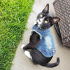 Denim Cat Clothes - Casual Western Style