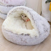 Soft Plush Round Cat Bed - Cozy Nesting Design