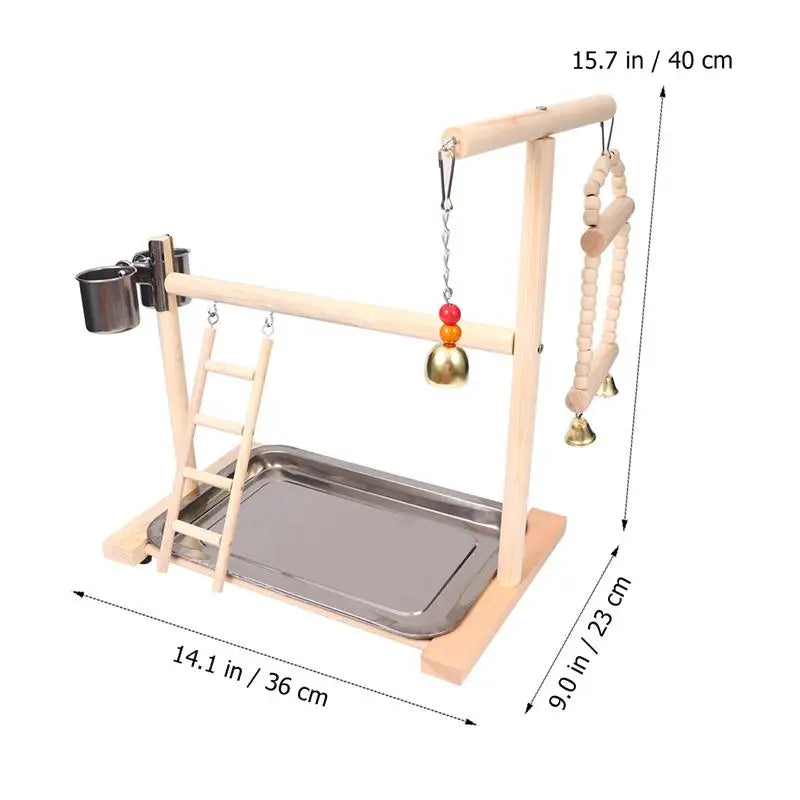 Wood & Rope Birds Toy - Natural Chewing Perch