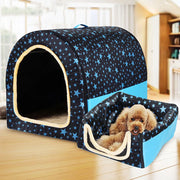 Comfortable Print Foldable Pet Bed - Washable Coral Fleece