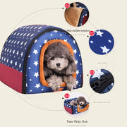 Comfortable Print Foldable Pet Bed - Washable Coral Fleece