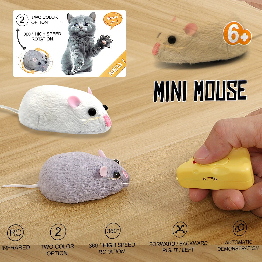 Wireless Mouse Shape Toy with Remote Control - RC Cat Toy