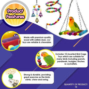 10pcs Bird Toys Chewable Parrot Set - Variety Pack