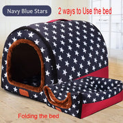 Comfortable Print Foldable Pet Bed - Washable Coral Fleece