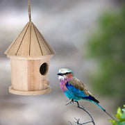 Wooden Birdhouse - Natural Outdoor Nesting Box