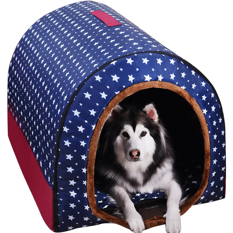 Comfortable Print Foldable Pet Bed - Washable Coral Fleece