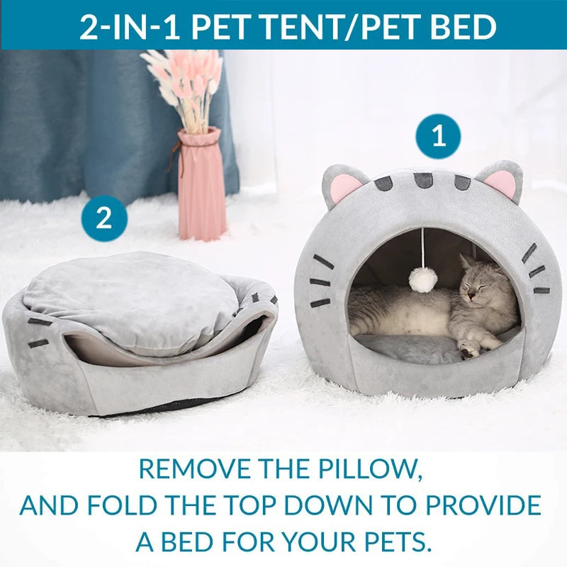 Cute Warm Cat Bed - Cozy Winter Retreat