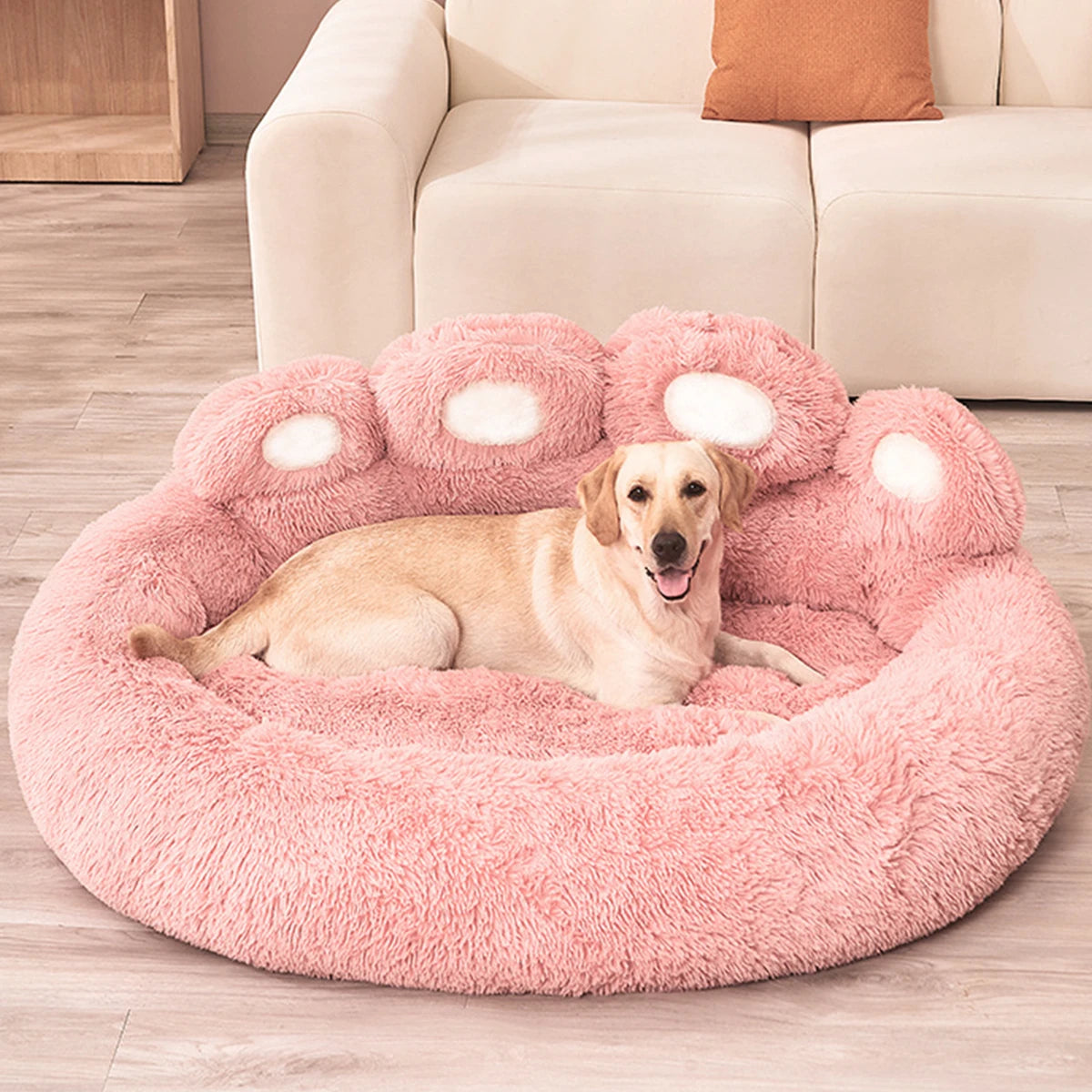 Washable Plush Dog Bed - Easy-Care Luxury Comfort