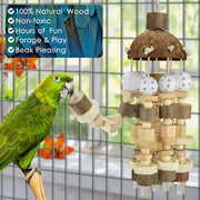 Natural Wooden Blocks Bird Chewing Toy - Beak Exercise