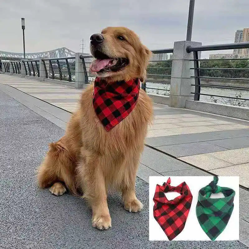 Classic Red Black Plaid Bandana - Timeless Pet Accessory