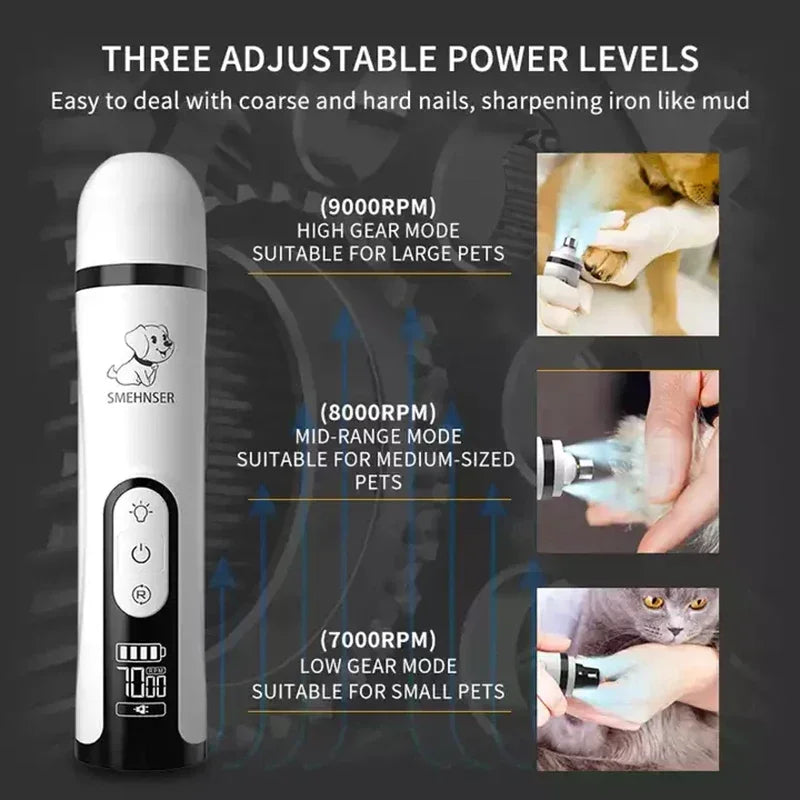 Electric Pet Nail Grinder - Safe Painless Trimming