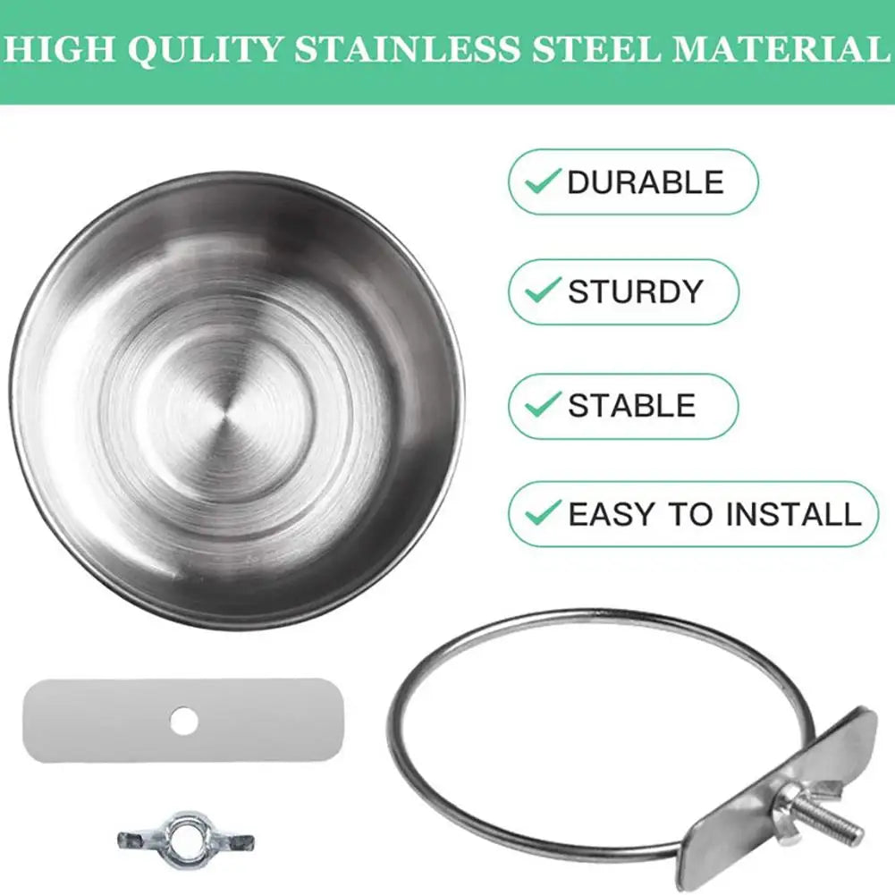 Stainless Steel Feeding Bowl - Hygienic Bird Dish