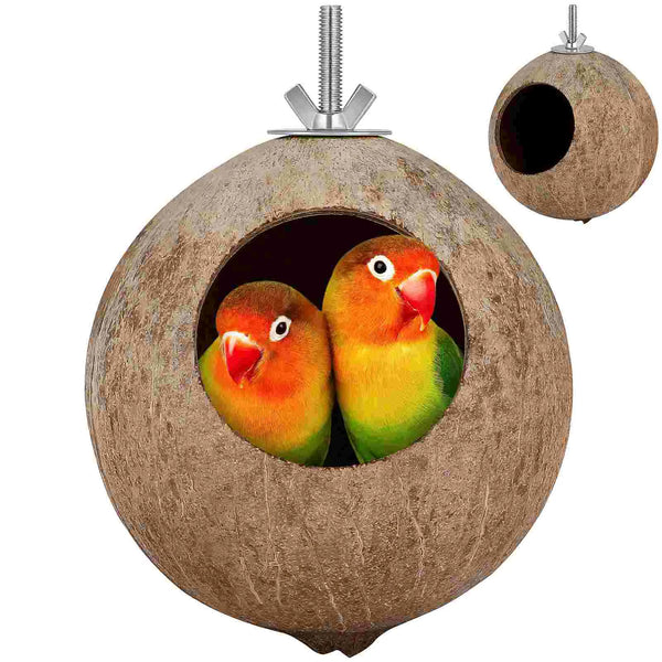 Coconut Shell Bird House - Natural Nesting Hideaway