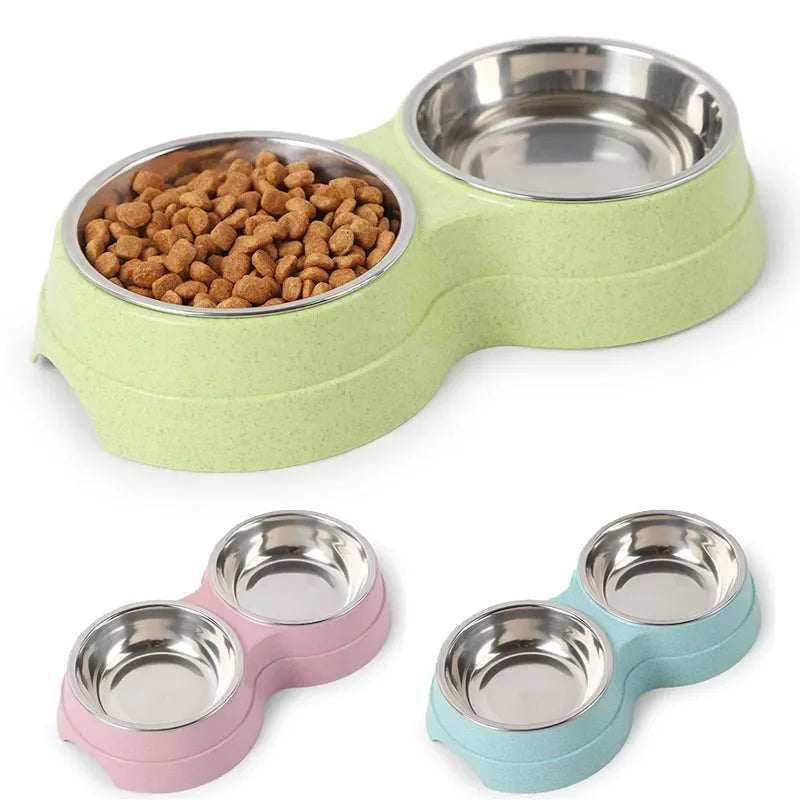 Double Pet Bowls - Dual Food & Water Station