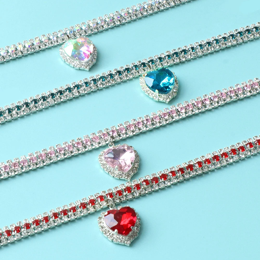 Crystal Pendant Pet Collar - Elegant Rhinestone Design