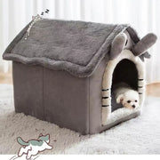 Foldable Deep Sleep Pet Bed - Coral Fleece Comfort