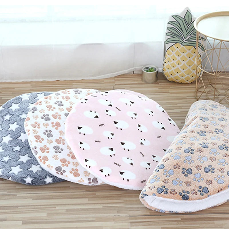 Double-Sided Round Dog Bed Mat - Reversible Comfort
