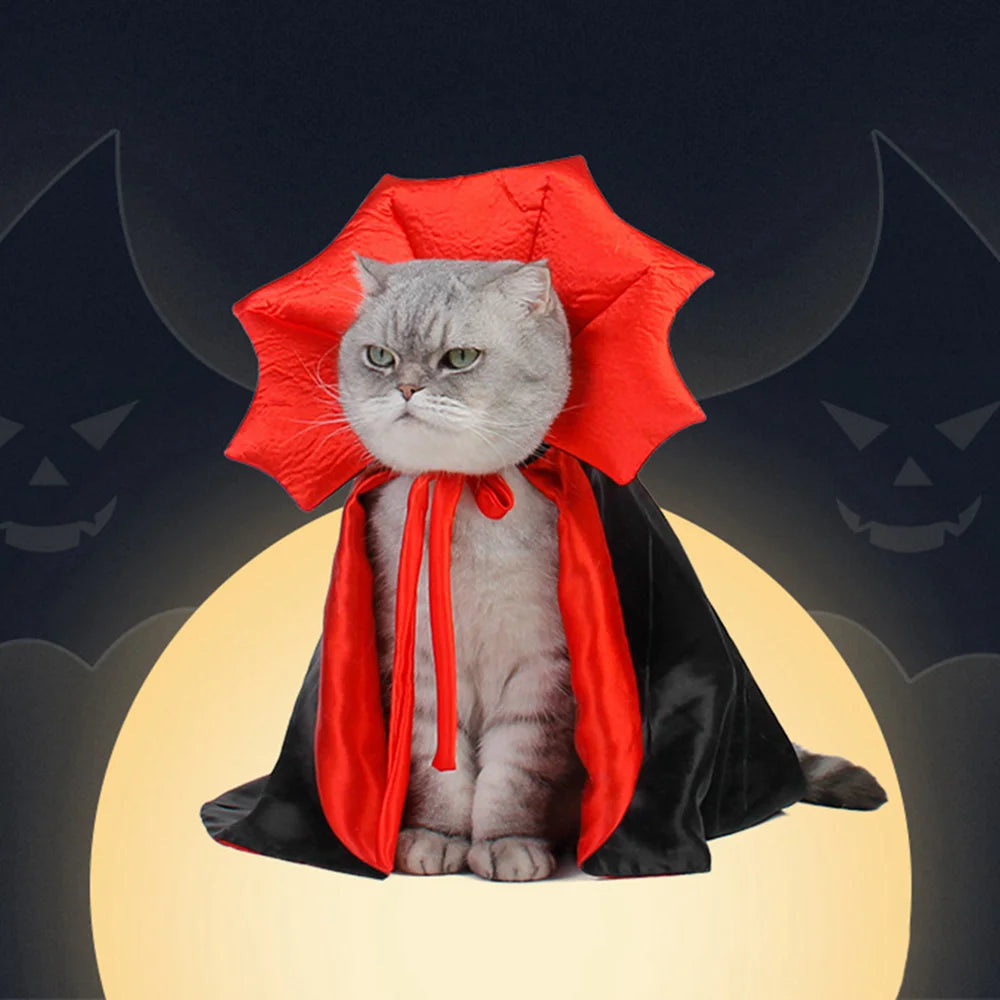 Vampire Cloak Pet Outfit - Spooky Halloween Costume