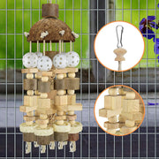 Natural Wooden Blocks Bird Chewing Toy - Beak Exercise