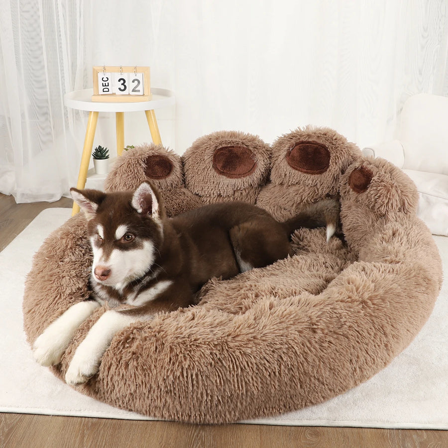 Washable Plush Dog Bed - Easy-Care Luxury Comfort