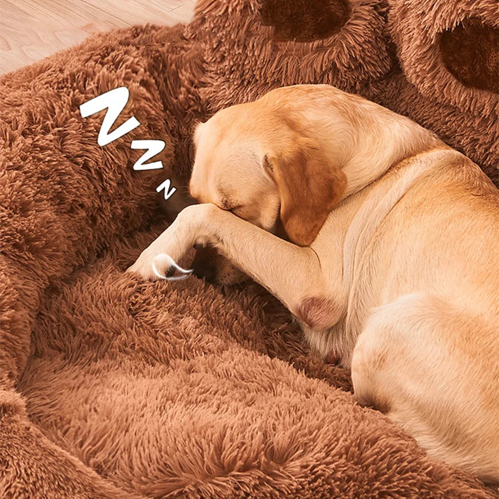 Washable Plush Dog Bed - Easy-Care Luxury Comfort