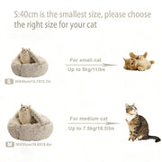Soft Plush Round Cat Bed - Cozy Nesting Design