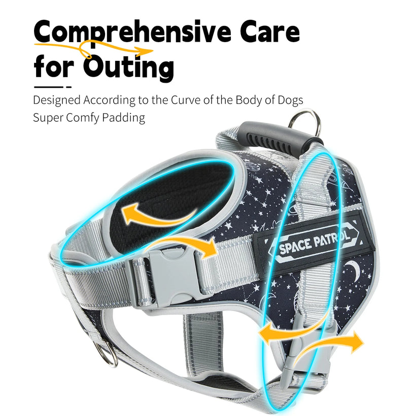 Large Dog Soft Adjustable Harness - Heavy-Duty Comfort